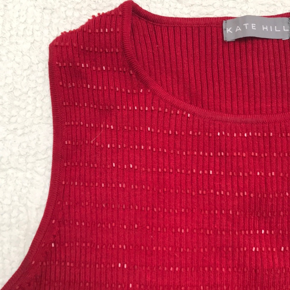 Rich Red Beaded Silk Top